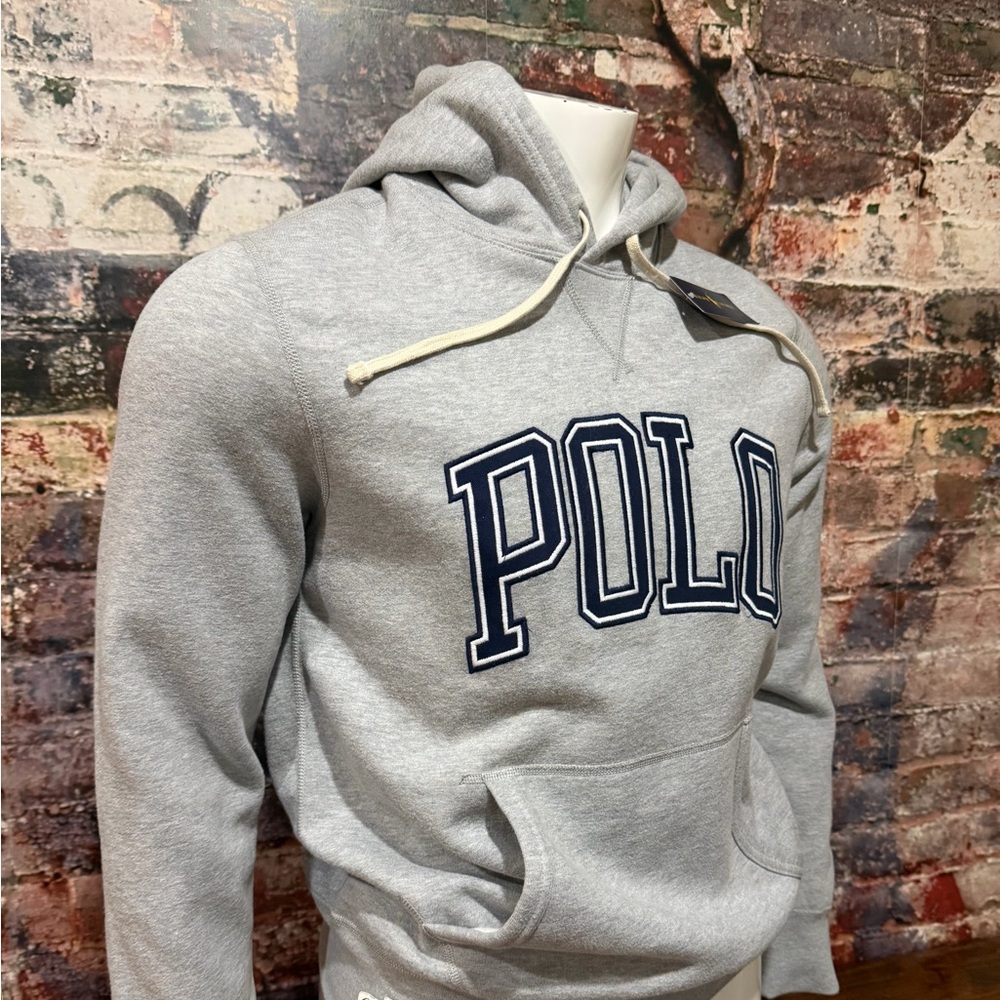 Polo by Ralph Lauren Light Gray Hoodie with Navy Accents - Picture 2 of 5